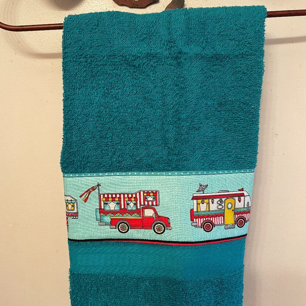 Handmade Camper hand towel